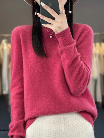 Anna | Damen Klassischer Strickpullover mit Langarm