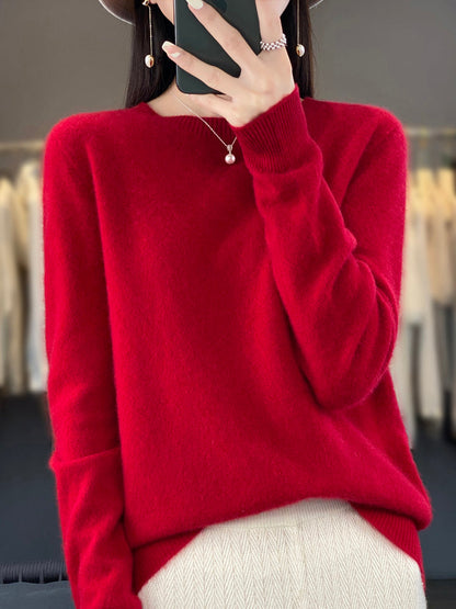 Anna | Damen Klassischer Strickpullover mit Langarm
