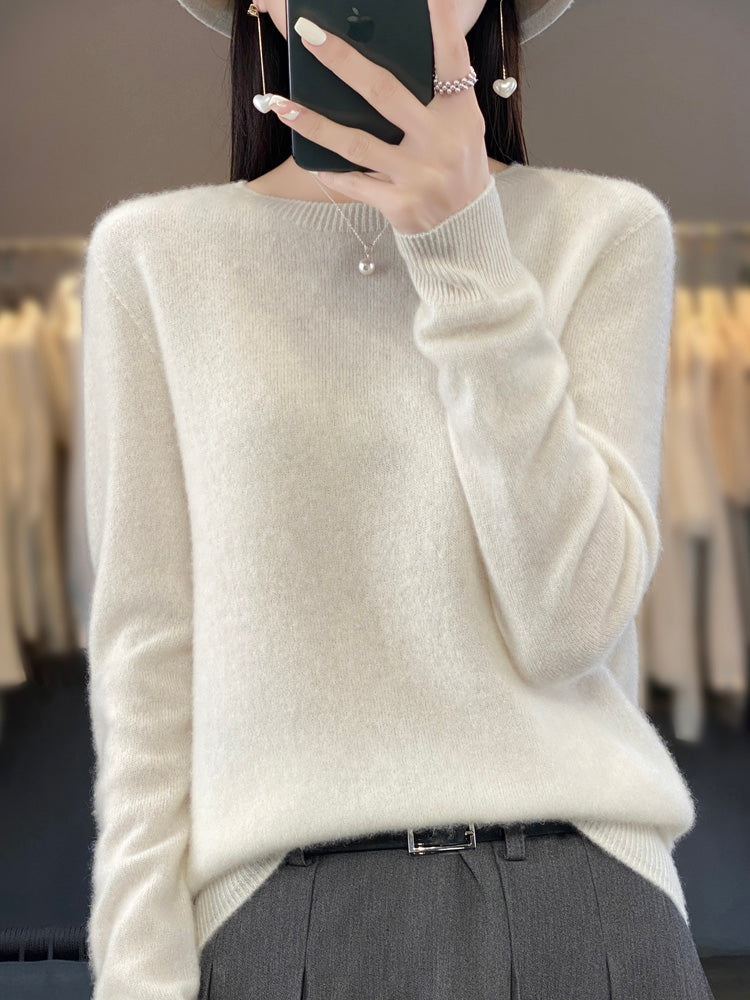 Anna | Damen Klassischer Strickpullover mit Langarm
