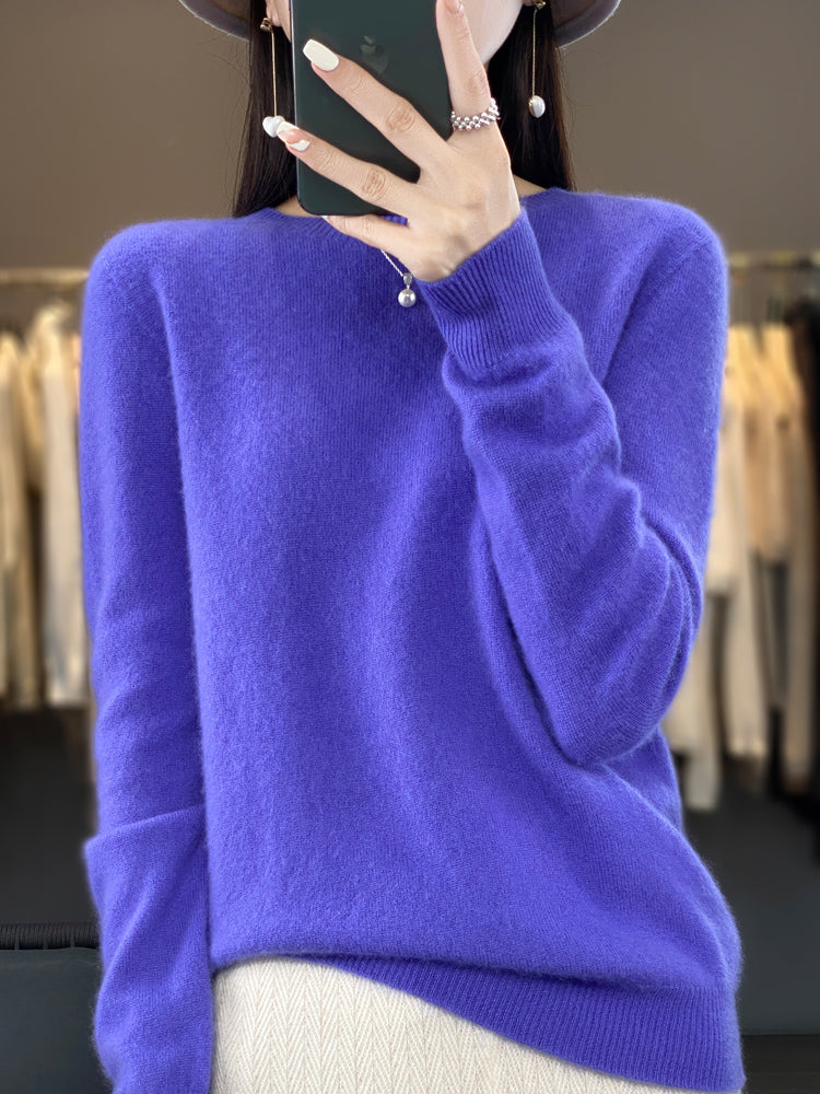 Anna | Damen Klassischer Strickpullover mit Langarm