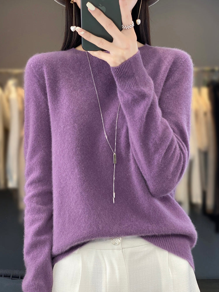 Anna | Damen Klassischer Strickpullover mit Langarm