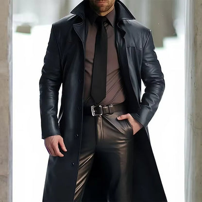 Heinrich | Herren Langer Trenchcoat mit Knopfleiste