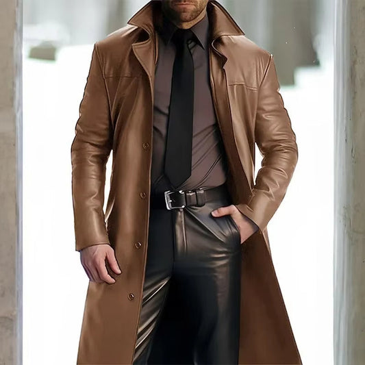 Heinrich | Herren Langer Trenchcoat mit Knopfleiste