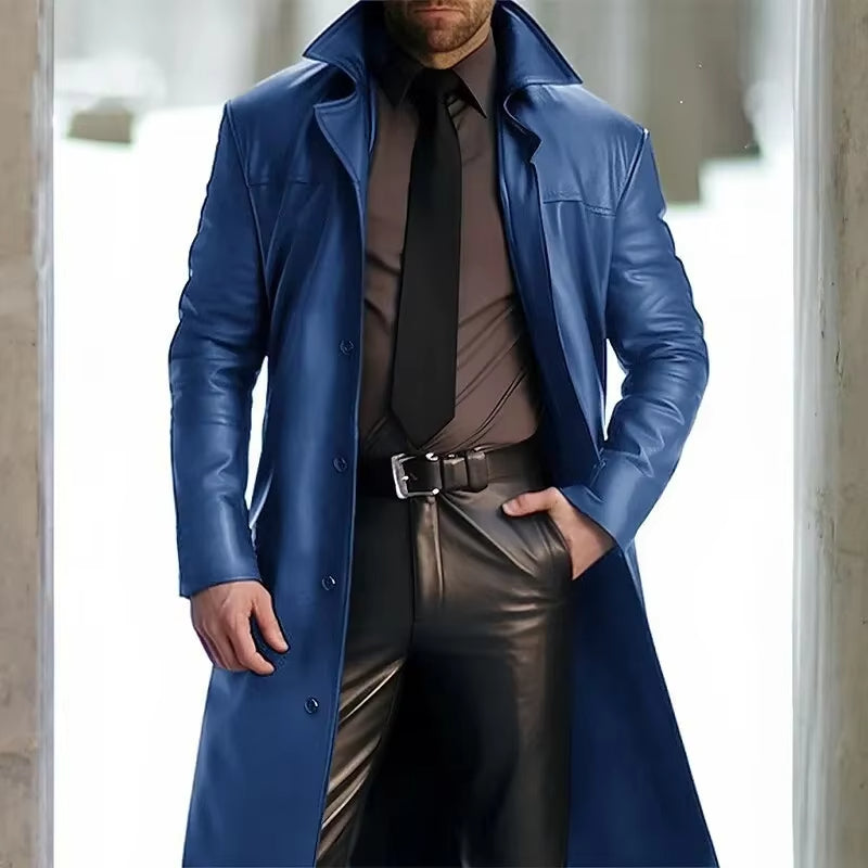 Heinrich | Herren Langer Trenchcoat mit Knopfleiste