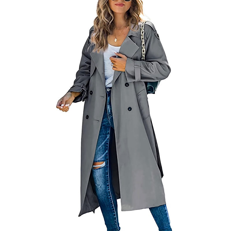 Carolin | Damen Winter Trenchcoat mit Gürtel