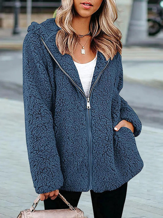 Edith | Damen Winter Fleece Kapuzenjacke
