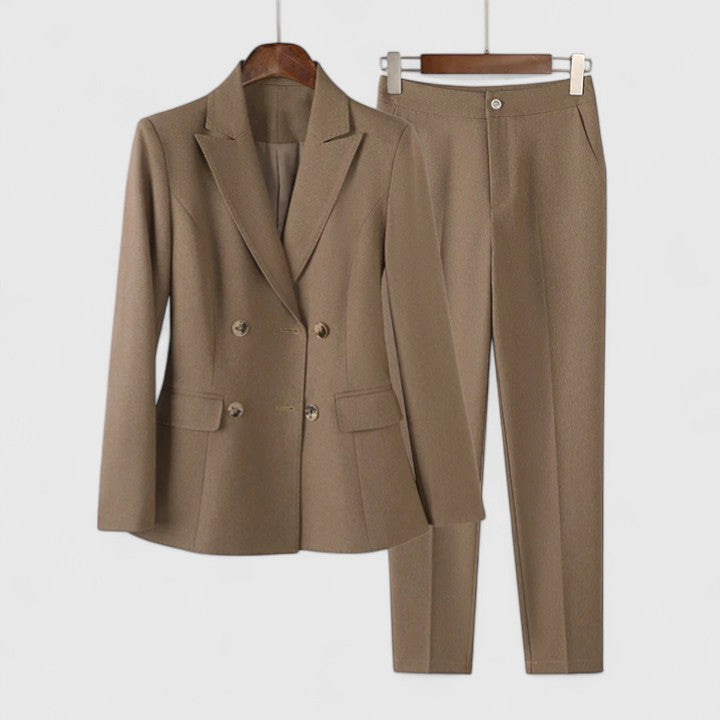 Maria | Damen Zweireihiges Blazer-Hosen-Set