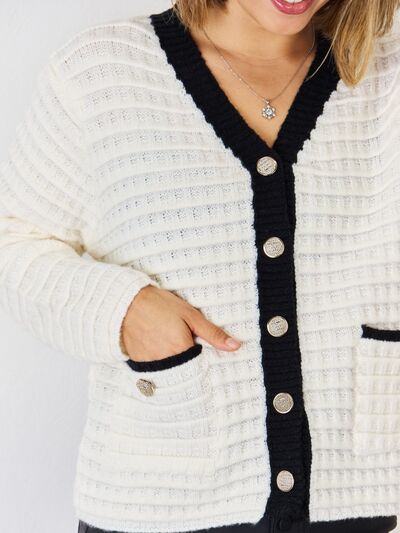 Greta | Damen Winter Cardigan mit Knopfleiste