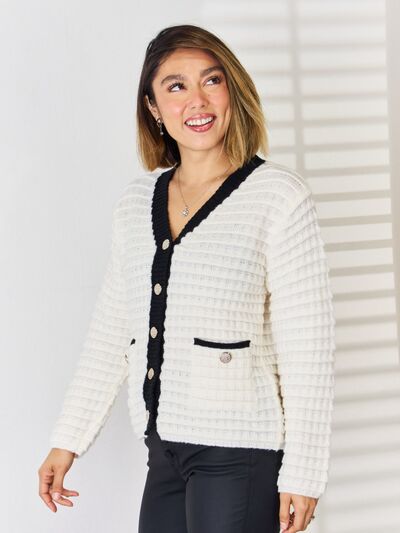 Greta | Damen Winter Cardigan mit Knopfleiste