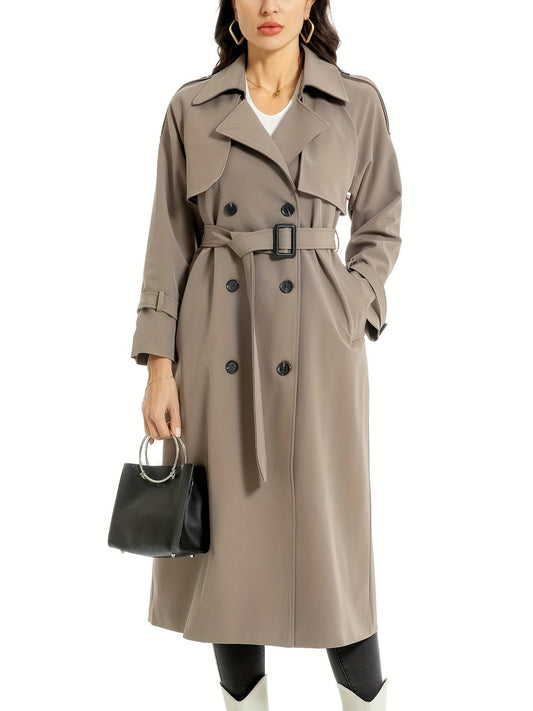 Bettina | Damen-Doppelreihiger Trenchcoat mit Gürtel