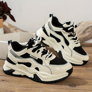 Angela | Damen Chunky Sneakers mit Mesh und Gummisohle