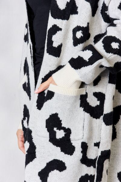Rita | Damen Winter Cardigan mit Leopardenmuster