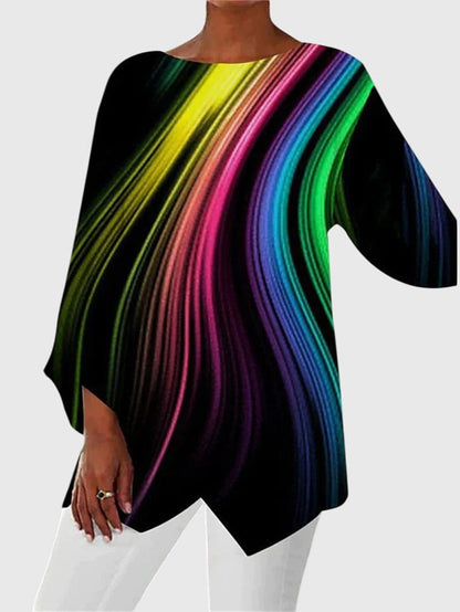 Kerstin | Damen Lockeres Tunika-Oberteil mit Schmetterlings-Design