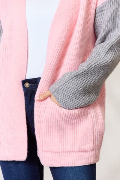 Maria | Damen Winter Cardigan mit Farbblock-Design