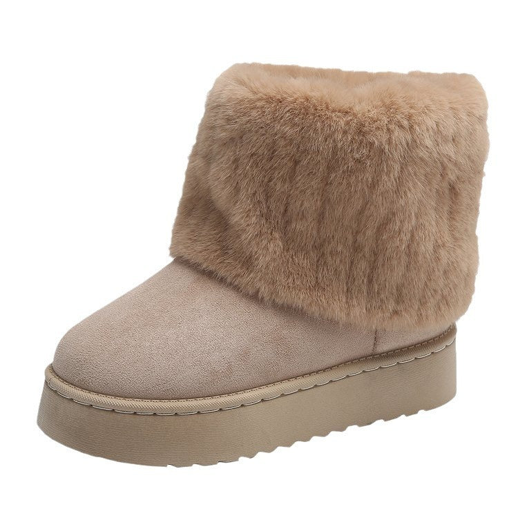Frieda | Damen Winter Stiefel mit Kunstpelz Bündchen
