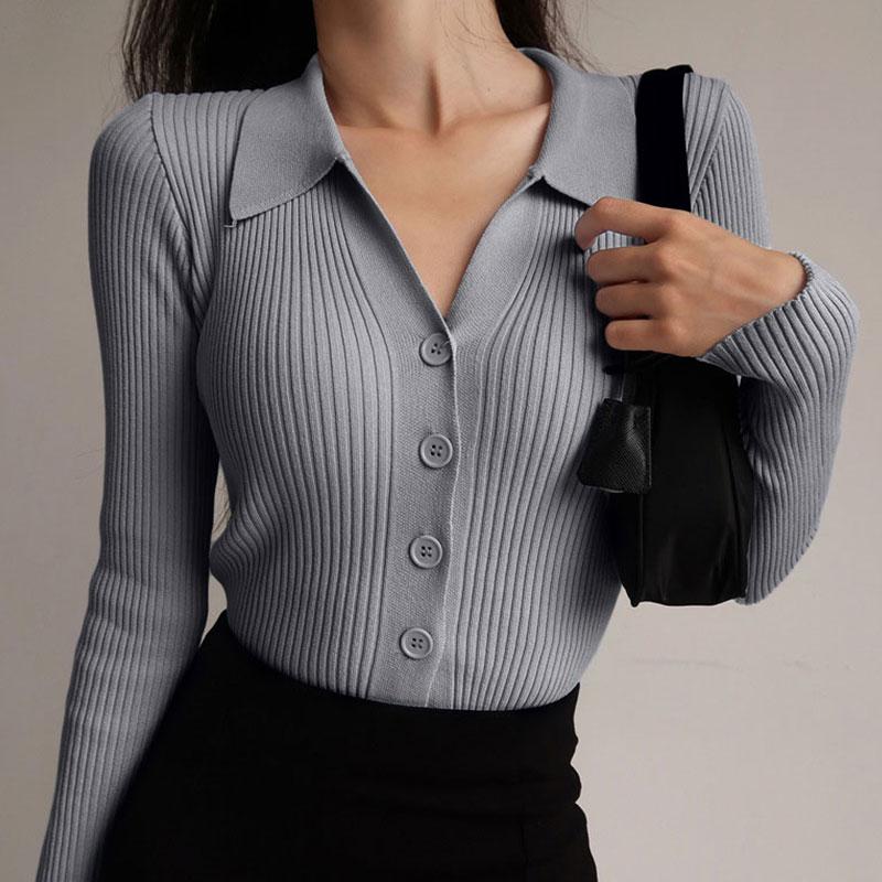 Karla | Damen Winter Rippenstrick Cardigan