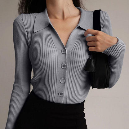 Karla | Damen Winter Rippenstrick Cardigan