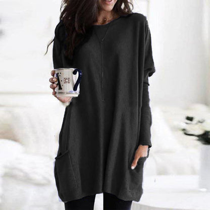 Martina | Damen Winter Tunika-Strickpullover mit langen Ärmeln