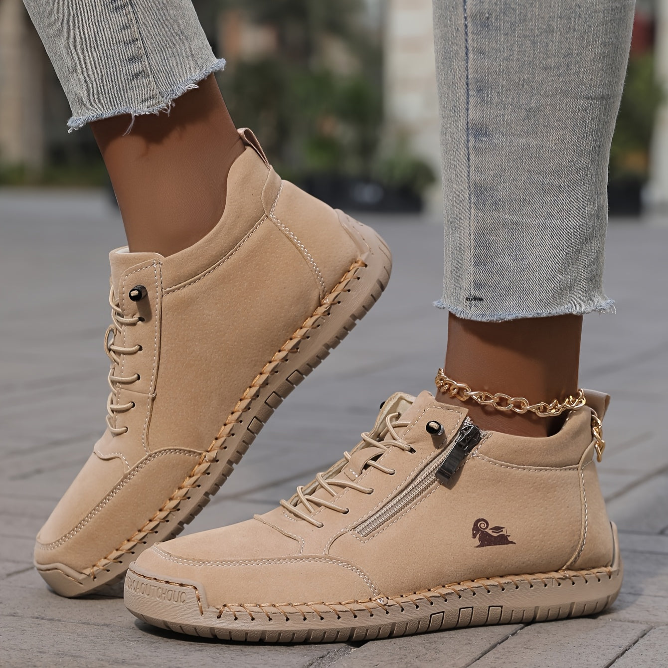 Elfriede | Damen Bequeme Schnürschuhe mit Reißverschluss