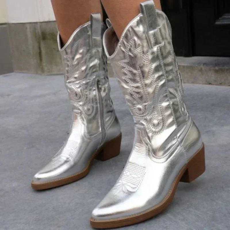 Andrea | Damen Winter Western Cowboy Stiefel