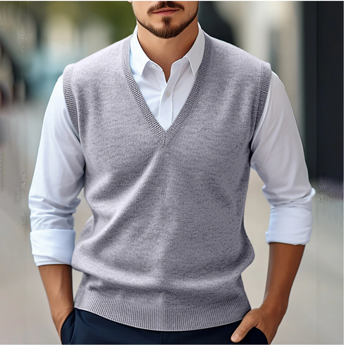 Peter | Herren Smart-Casual ärmelloses Pullover-Top