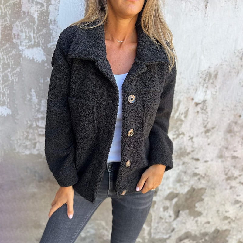 Helga | Damen Lässige Winter Sherpa Jacke