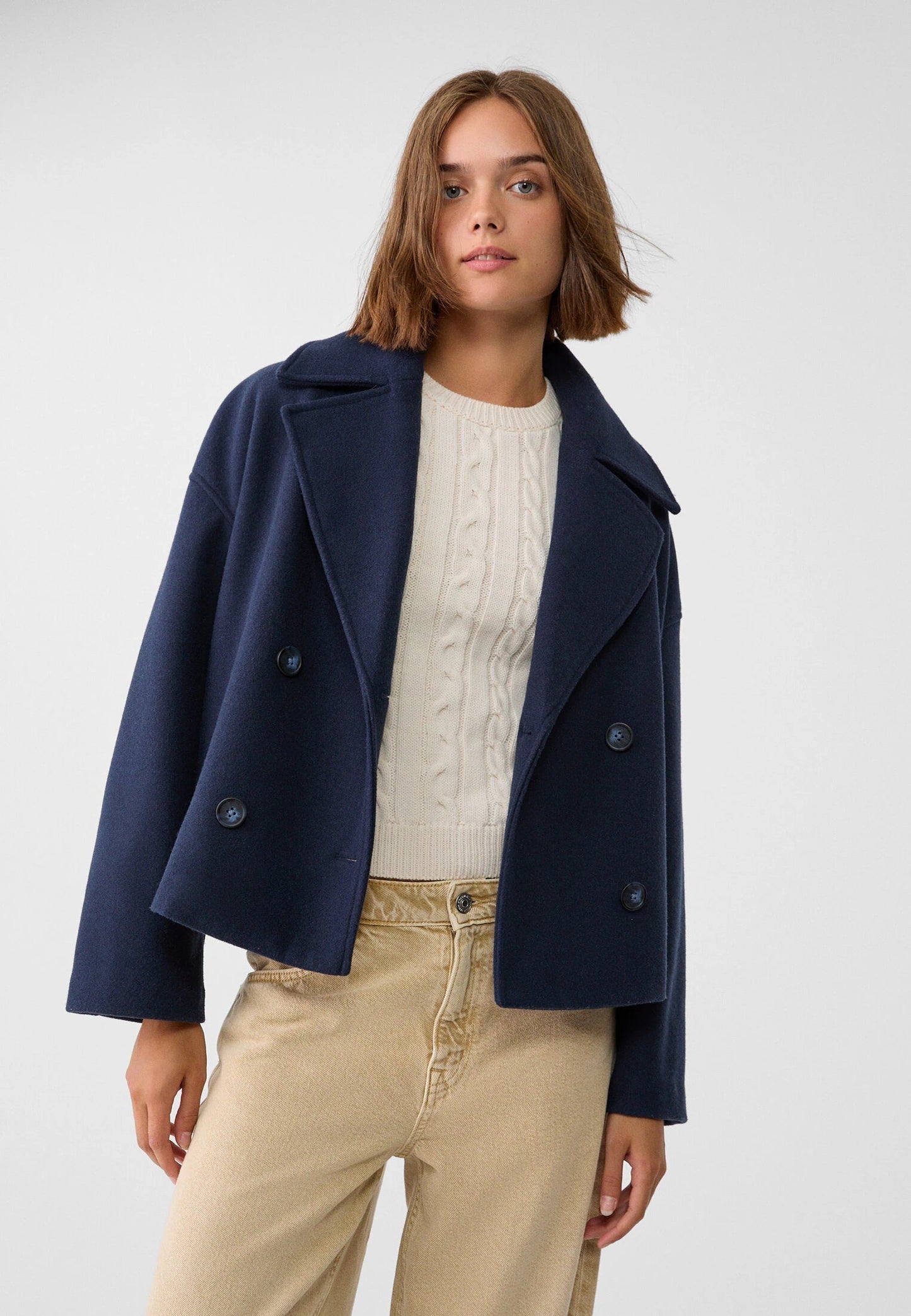 Angela | Klassische Kurzjacke mit Doppelknopfverschluss für Damen