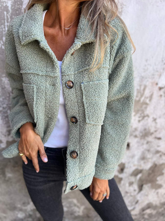 Helga | Damen Lässige Winter Sherpa Jacke