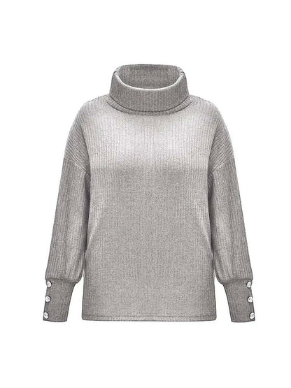 Theresa | Damen Schicker Lockerer Rollkragenpullover