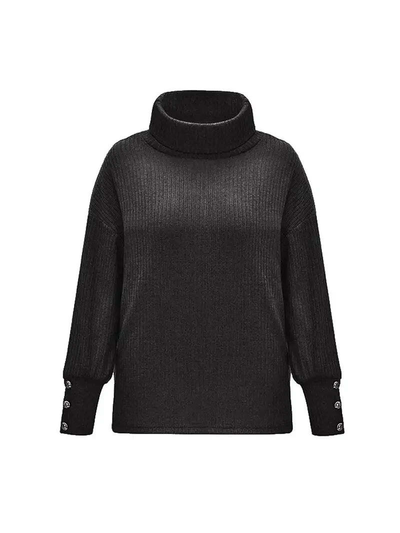 Theresa | Damen Schicker Lockerer Rollkragenpullover