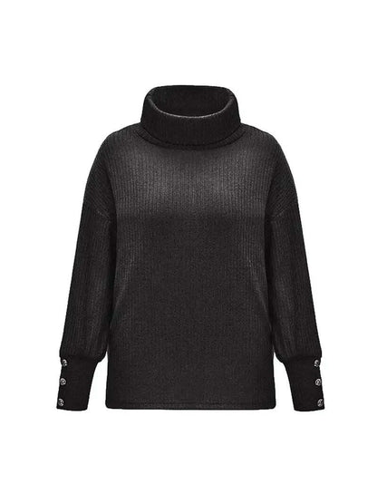 Theresa | Damen Schicker Lockerer Rollkragenpullover