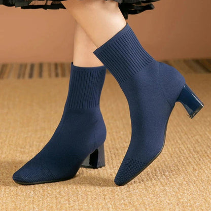 Doris | Damen Winter Stiefel mit Socke und Absatz