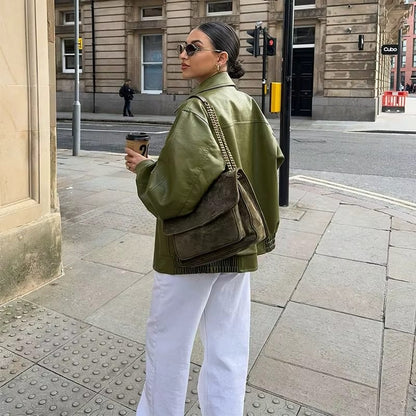 Jasmin | Damen Oversized Jacke Lässiges Winteroutfit