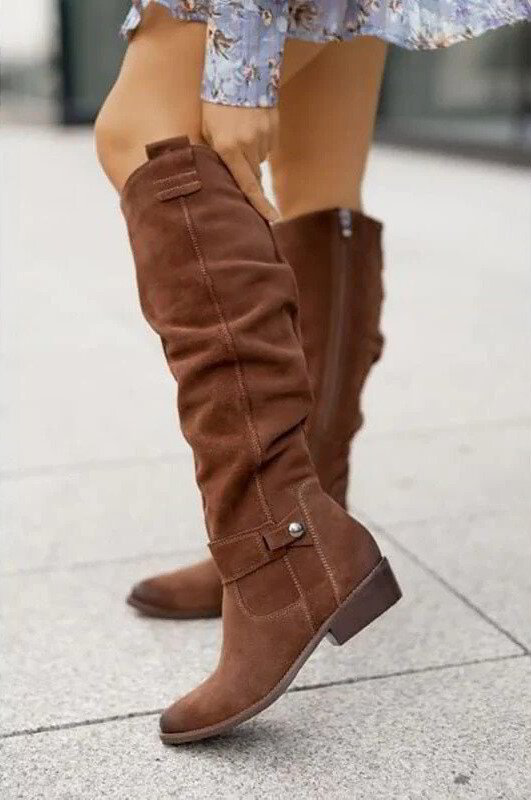 Tanja | Damen Winter Over-the-Knee Stiefel mit Reißverschluss