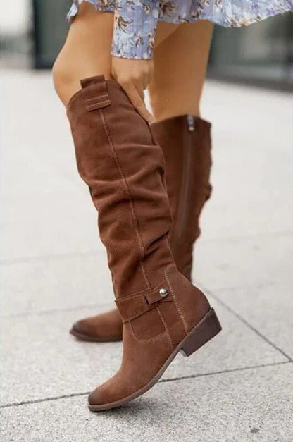 Tanja | Damen Winter Over-the-Knee Stiefel mit Reißverschluss