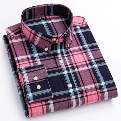 Dominic | Herren Lässiges Kariertes Button-Down-Hemd