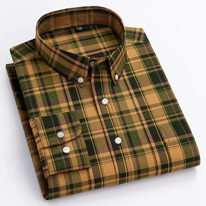 Dominic | Herren Lässiges Kariertes Button-Down-Hemd