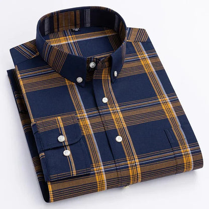 Dominic | Herren Lässiges Kariertes Button-Down-Hemd