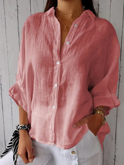 Emma | Damen Sommerbluse mit Knöpfen