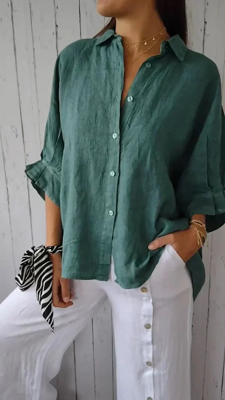 Emma | Damen Sommerbluse mit Knöpfen