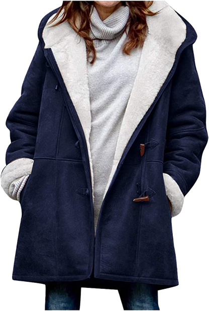 Doris | Damen Kapuzen-Dufflecoat aus Wolle