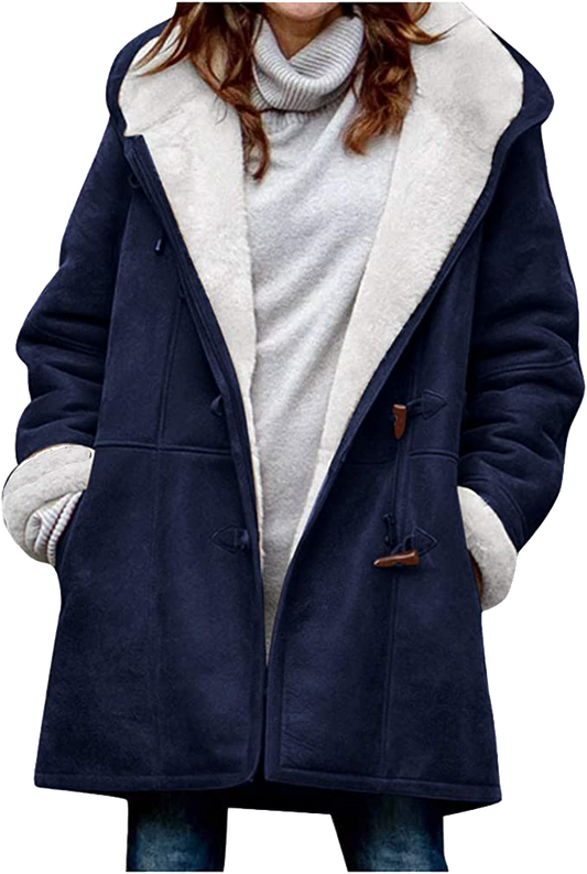 Doris | Damen Kapuzen-Dufflecoat aus Wolle