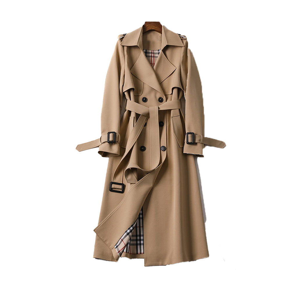 Beatrice | Damen Trenchcoat mit langen Ärmeln und Gürtel
