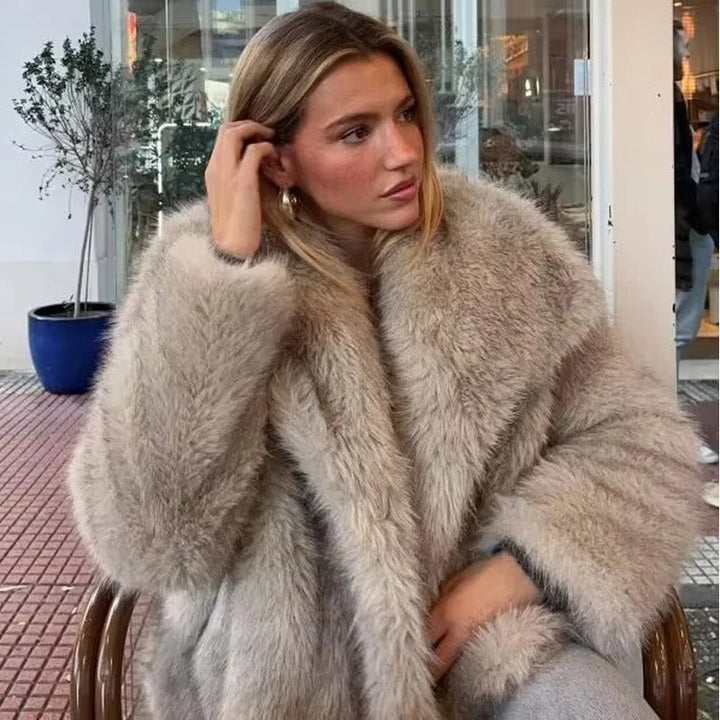 Johanna | Damen Winter Jacke aus weichem Kunstpelz
