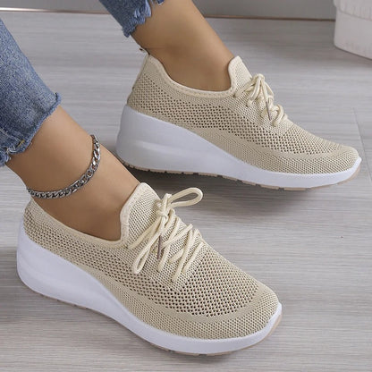 Frieda | Damen Lässige Schnürsneaker mit Luftdurchlässigem Design