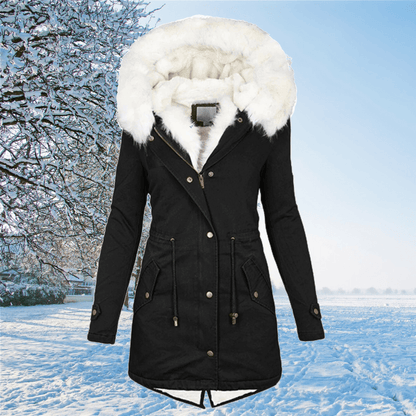 Gabriela | Warme Damen Winterparka mit Pelzbesetzter Kapuze