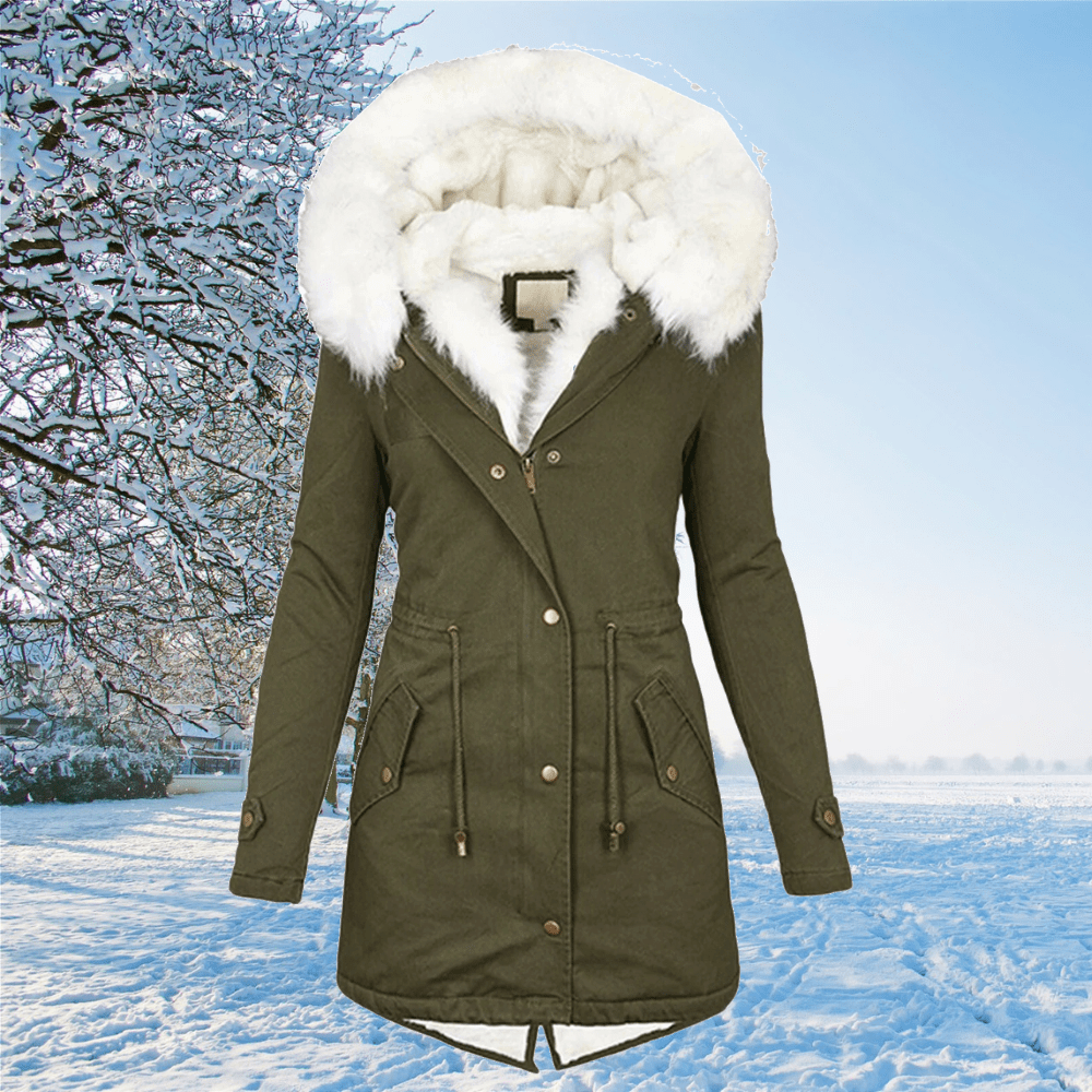 Gabriela | Warme Damen Winterparka mit Pelzbesetzter Kapuze