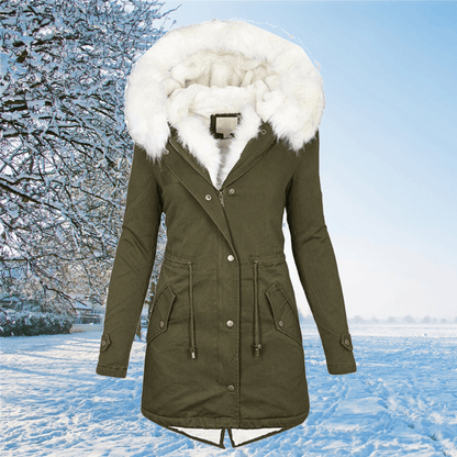 Gabriela | Warme Damen Winterparka mit Pelzbesetzter Kapuze