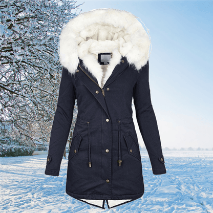 Gabriela | Warme Damen Winterparka mit Pelzbesetzter Kapuze