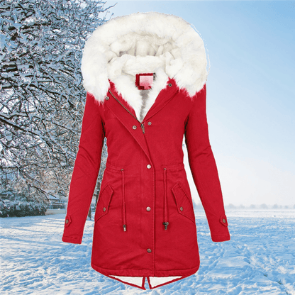 Gabriela | Warme Damen Winterparka mit Pelzbesetzter Kapuze